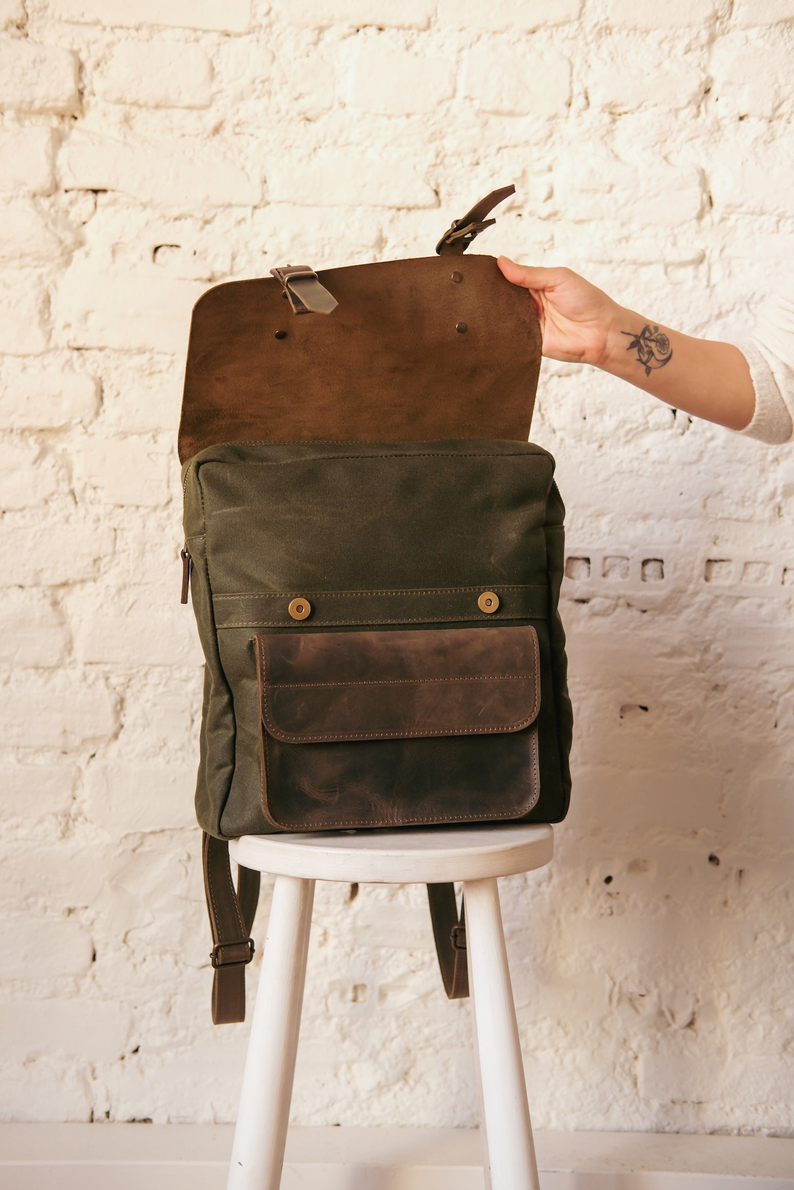 Travel BackPack Canvas Body The North Fox